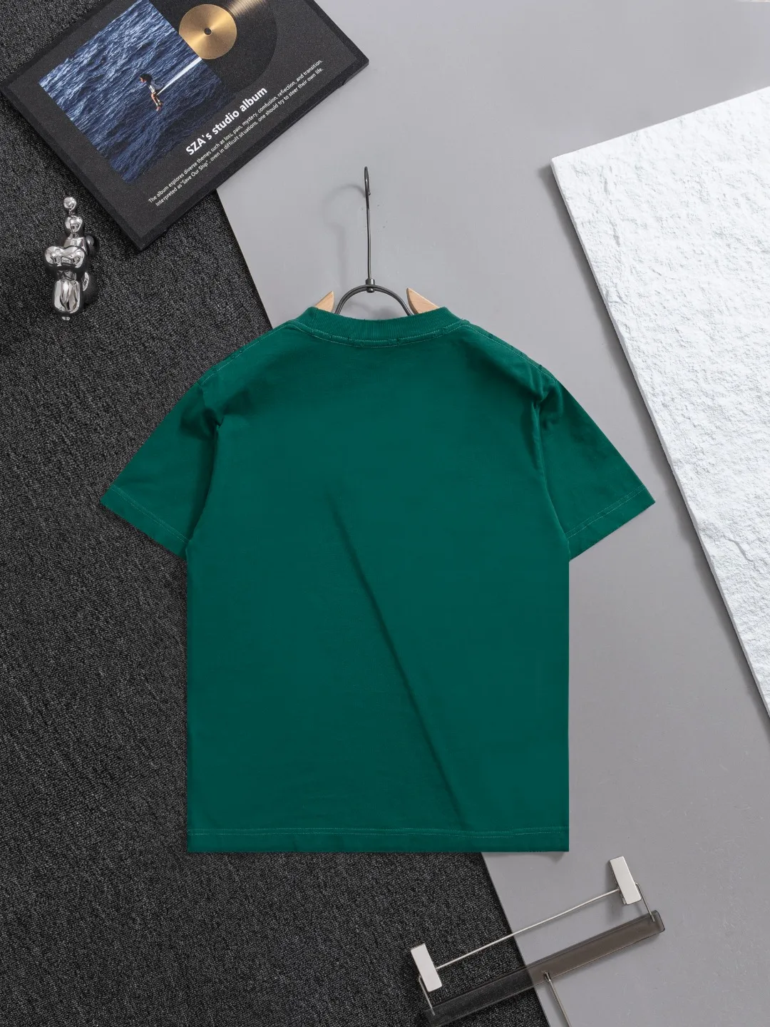 P100✨🔥 [BALENCIAGA] 2026FW short-sleeved T-shirt Premium 26s double yarn 300g fabric embroidery fraying process Color: Black White Green Size: S M L XL 2XL
